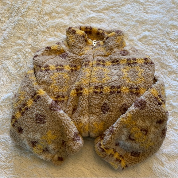 New Cozy Fleece Aztec Print Zip Up Jacket Coat - Picture 9 of 12